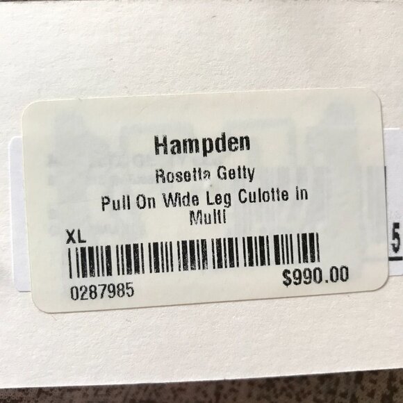 NWT Rosetta Getty Wide Leg Culotte Pants Womens XL Beige High Rise Pull On NEW - Picture 6 of 11